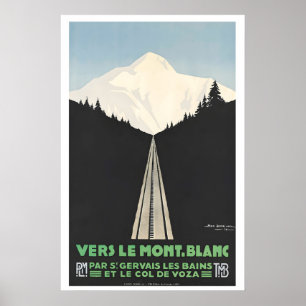 Poster Em direção ao Mont Blanc Cartaz de Viagem Vintage