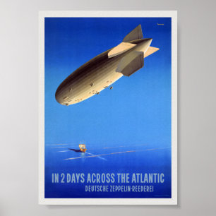 Poster Em Dois Dias Através do Atlântico Cartaz Vintage