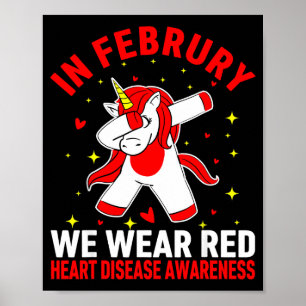 Poster Em Fevereiro Usamos Vermelho Conscientização sobre