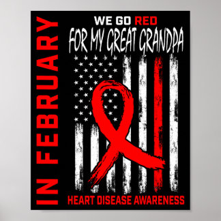 Poster Em Fevereiro Use Vermelho Avô Doença Cardíaca A
