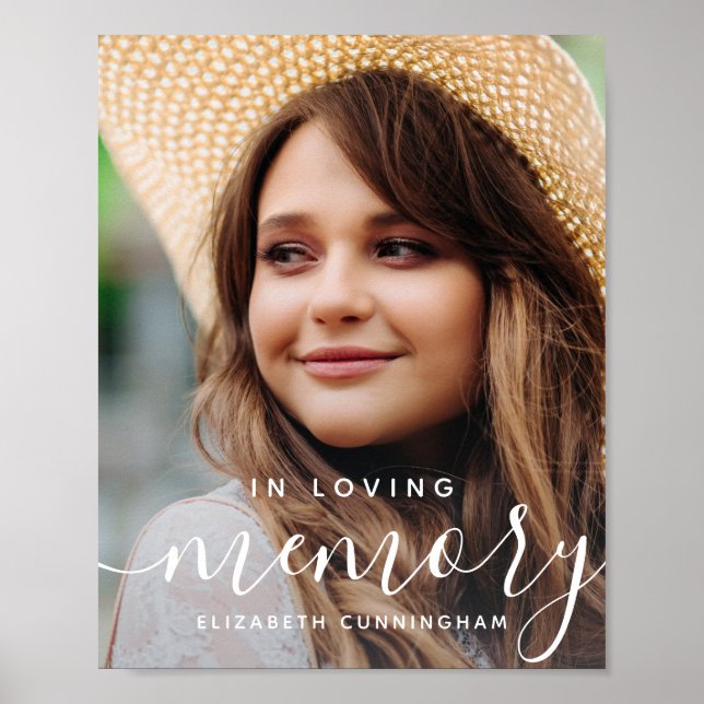 Poster Em Loving Memory Memorial Modern Elegant Foto (Frente)