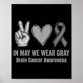 Poster em Maio Use Cinza Conscientização sobre Tumor Cere