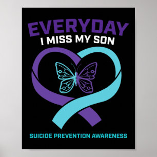 Poster Em Memória Amorosa Filho Prevenção do Suicídio Con