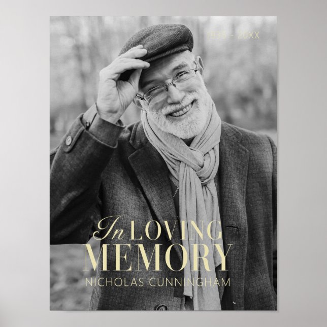 Poster Em Memória Amorosa Moderno Memorial de Foto Elegan (Frente)