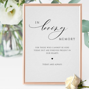 Poster Em Memória Amorosa, Sinal de Casamento Elegante