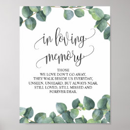 Poster Em memória amorosa Sinal de mesa de memorial de ca