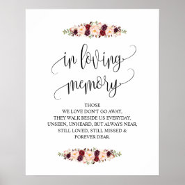 Poster Em memória amorosa Sinal de Mesa de Memorial de Ca