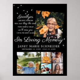 Poster Em Memória Carinhosa | 6 Colagem de Fotos Funeral