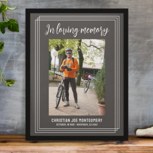 Poster Em memória carinhosa Cinza Foto Funeral