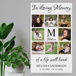 Poster Em Memória Carinhosa Foto Personalizada Funeral