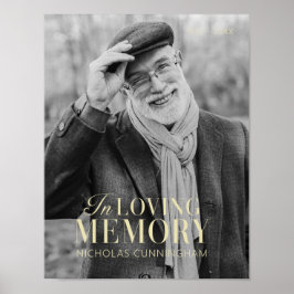 Poster Em Memória Carinhosa Moderno Memorial de Foto Eleg