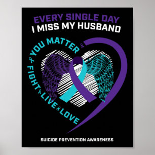 Poster Em Memória do Meu Amado Marido Prevenção ao Suicíd