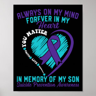 Poster Em Memória do Meu Filho Amado Prevenção ao Suicídi