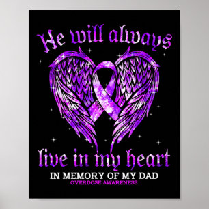 Poster Em Memória Do Meu Pai "Overdose Awarness Angel Win