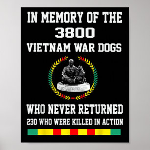 Poster Em Memória dos 3800 Cães da Guerra do Vietnã 