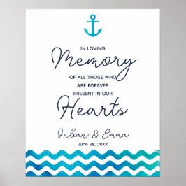 Pôster Em memória, lembre-se do sinal de âncora náutica d