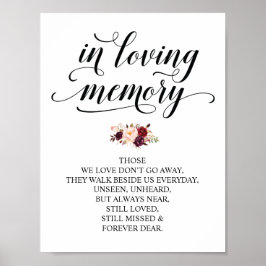 Poster Em memória querida Sinal de Mesa de Memorial de Ca