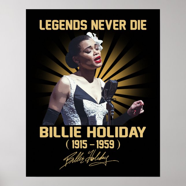 Poster Em Memórias Da Lenda Musical Billie Holiday (Frente)