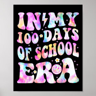 Poster Em Meus 100 Dias Da Era Da Escola, Retrô Sorri 100