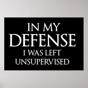 Poster Em Minha Defesa Eu Fiquei Sem Supervisão Engraça