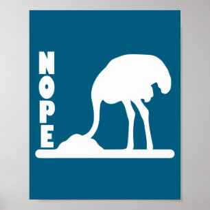 Poster Em Não Avestruz Cabeça Areia Sarcástico