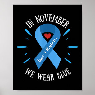 Poster Em Novembro Usamos Azul, Conscientização sobre Dia