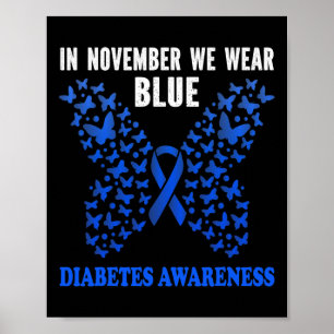 Poster Em novembro, Vestimos a consciência azul da diabet