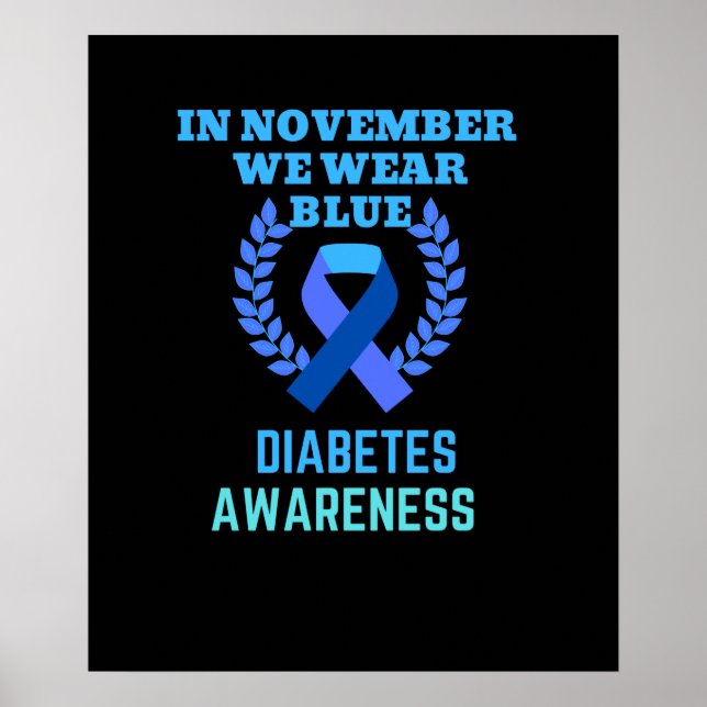 Poster Em novembro, Vestimos a consciência da diabetes az (Frente)