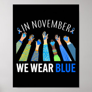 Poster Em novembro, Vestimos a consciência da diabetes co