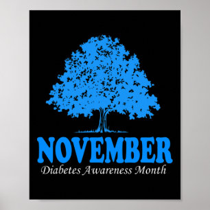 Poster Em novembro Vestimos Awarenes à Diabetes Azul