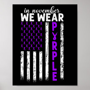 Poster Em novembro, Vestimos Câncer de pâncreas Roxo Usa