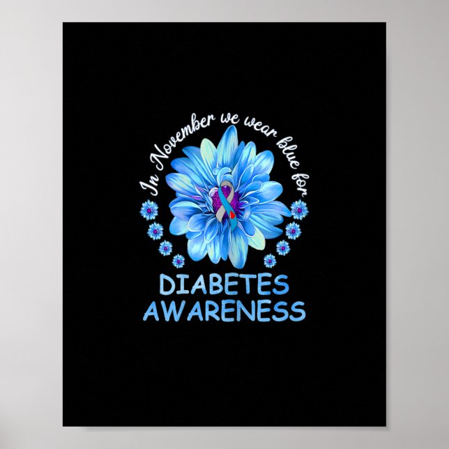 Poster Em novembro Vestimos Diabetes Azuis (Frente)