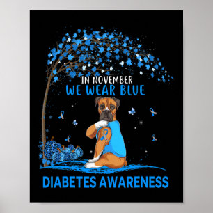 Poster Em novembro, Vestimos Diabetes De Cão De Tatuagem