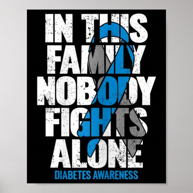 Poster Em novembro Vestimos Diabetes Diabéticos T1d T2d A (Frente)