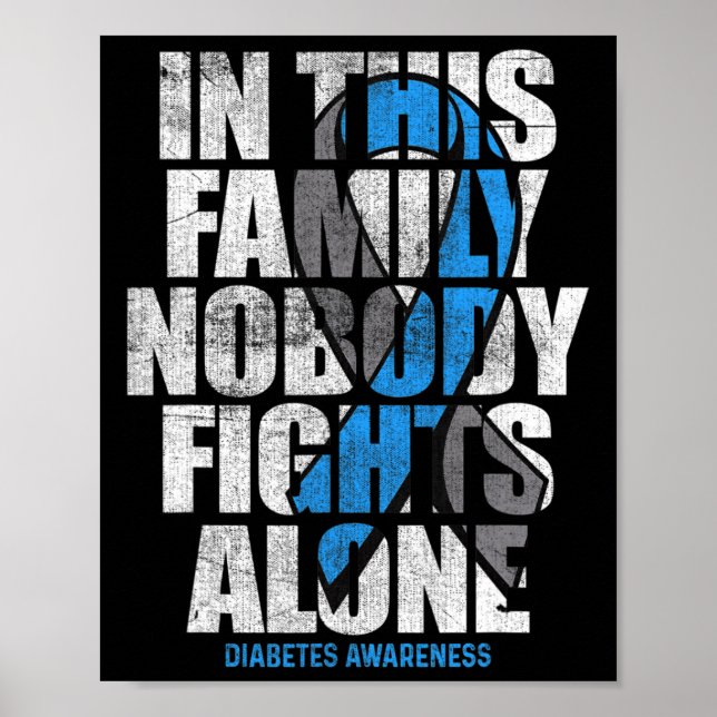 Poster Em novembro Vestimos Diabetes Diabéticos T1d T2d A (Frente)