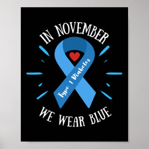 Poster Em novembro, Vestimos o Guerreiro da Diabetes Azul