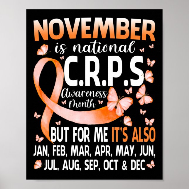 Poster Em novembro, Vestimos o Orange Ribbon CRPS Sensibi (Frente)