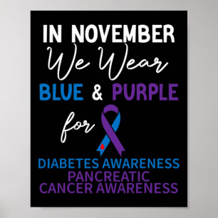 Poster Em Novembro, Vestimos O Pancer Da Diabetes Azul E 