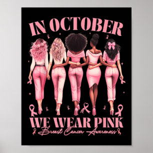 Poster Em Outubro Usamos Fita Rosa Conscientização Câncer