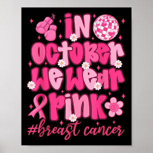 Poster Em Outubro Usamos Laço Rosa Conscientização Câncer