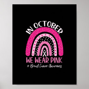 Poster em outubro, vestimos a guerra cancer rosa-arco-íri