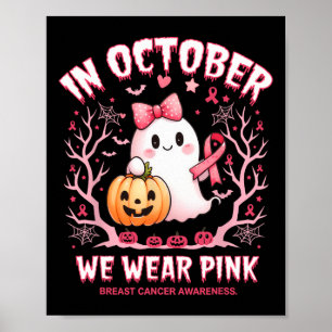 Poster Em outubro, Vestimos A Sensibilização Do Cancer De