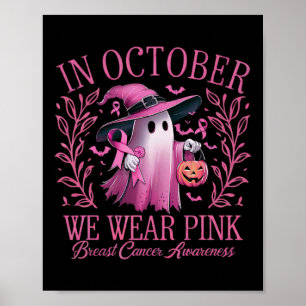 Poster Em outubro, Vestimos A Sensibilização Do Cancer De