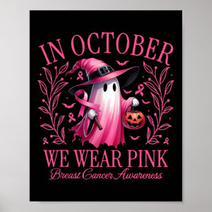 Poster Em outubro, Vestimos A Sensibilização Do Cancer De