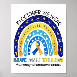 Poster Em Outubro Vestimos A Síndrome A Azul E Amarelo