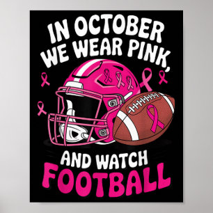 Poster Em outubro, Vestimos Awa, Cancer De Futebol De Mam