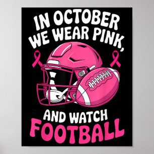 Poster Em outubro, Vestimos Awa, Cancer De Futebol De Mam