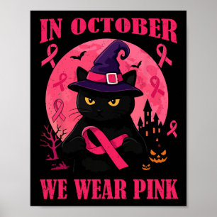 Poster Em outubro, Vestimos Ca de Sensibilização do Cance