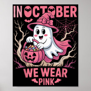 Poster Em outubro, Vestimos Camisas Rosa Cancer de Mama A