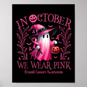 Poster Em outubro Vestimos Cancer de Mama de Bruxas Fanta